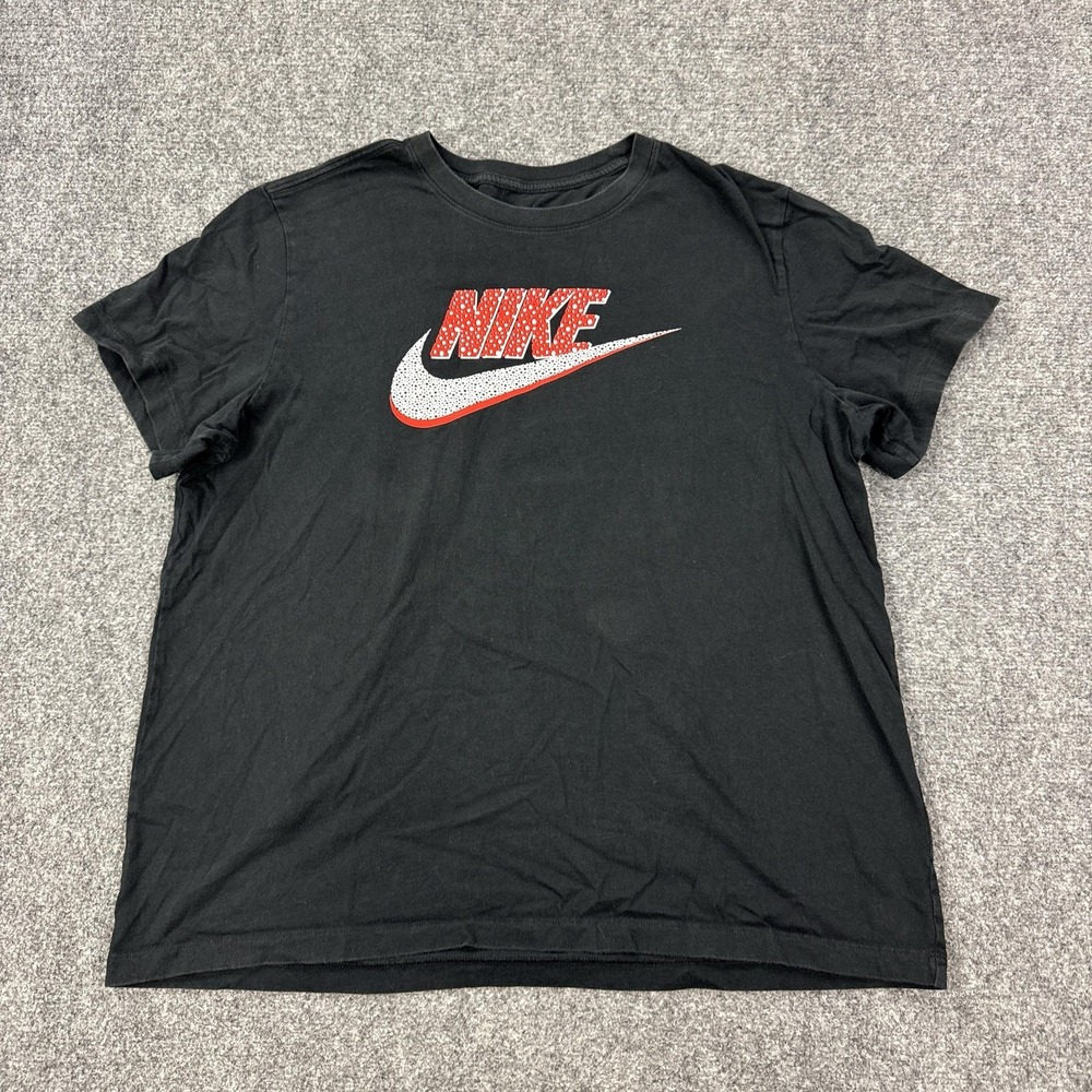 Nike Shirt Mens XL Black Big Logo Swoosh Graphic The Nike Tee Tagless‎ Athletic